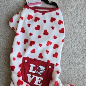Peanuts Red and White Heart Dog Pajamas